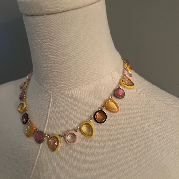 NWT Anthropologie Colorful Enamel Gem Necklace - Picture 5 of 16